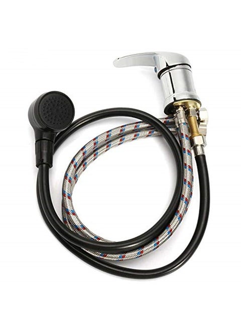 Salon Shampoo Bed Faucet Hot Cold Mixer Flexible Hose Shampoo bed faucet black tube black nozzle