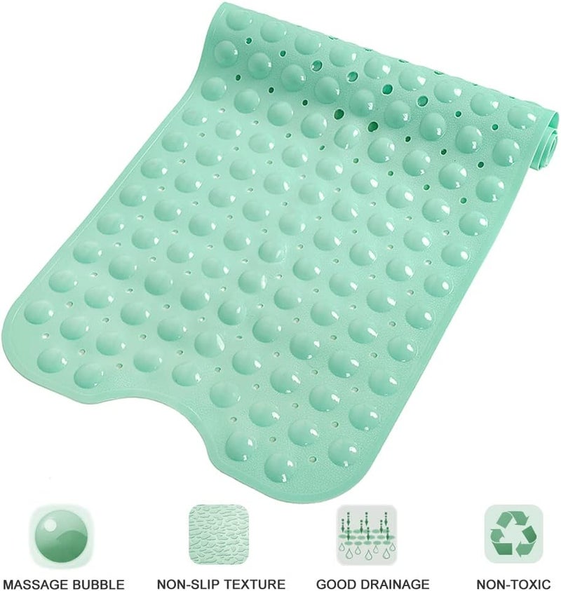 Linoows Bathtub and Shower Mats, Extra Long Non-Slip Bath Tub Mat 39 x 16 Inch, Machine Washable Bathmat with Suction Cups & Drain Holes for Bathroom Floor, Pale Green - Image 5