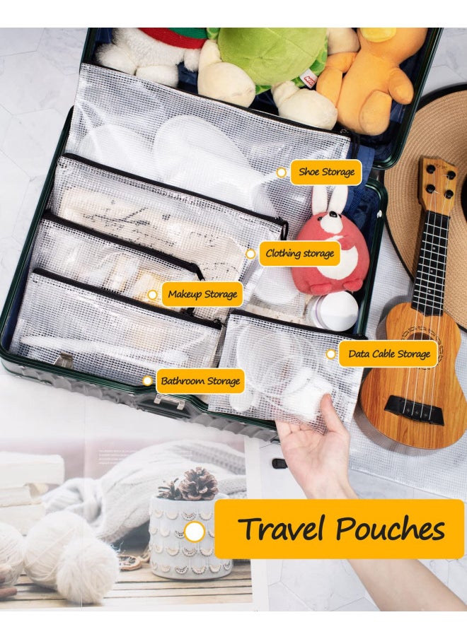 SUNEE Plastic Pencil Pouch 4x9 in (Black, 18 Packs), Small Storage Bags, Plastic Zip File Bags, for School Office Travel Storage  - Image 5