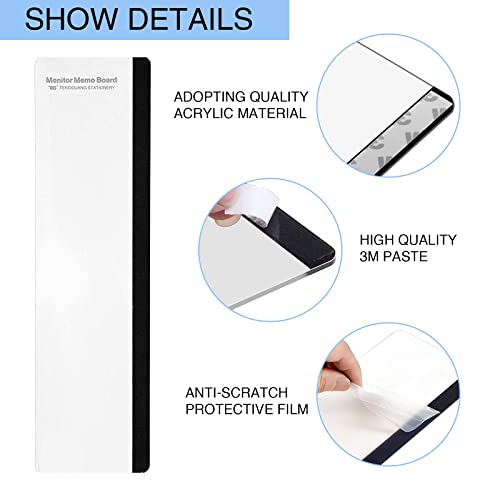 edooi Office Desk Accessories 2pcs Multifunction Computer Monitor Memo Board - Transparent Computer Side Panel Memo Creative Monitor Side Panel Suitable for Office Home Desktop - Image 4