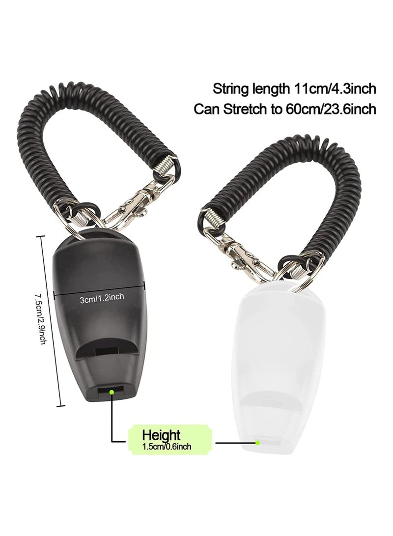 SOLARAE Dog Training Clickers and Whistle in One, Consistent Positive Reinforcement for Puppies, Fix Undesired Behaviors, Pet Training Clicker for Dog Cats Puppy Birds Horses, 2-Pack(White + Black) - Image 2