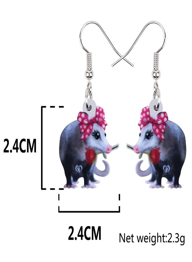 DUOWEI Acrylic Latin America Possum Earrings Funny Possum Dangle Jewelry for Women Gifts Charms (Pink) - Image 5