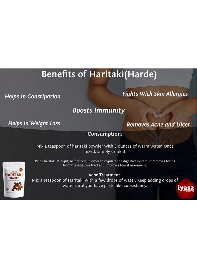 إياسا هوليستسكس مسحوق هاريتاكي العضوي من Iyasa Holistics، هاردي، هاراد، تيرماليا شيبولا، كاداكابودي، عشب الأيورفيدا للهضم، تخفيف الغازات، وظيفة الأمعاء الصحية، طعام فائق، كيس قابل للإغلاق سعة 4 أونصة - Image 3