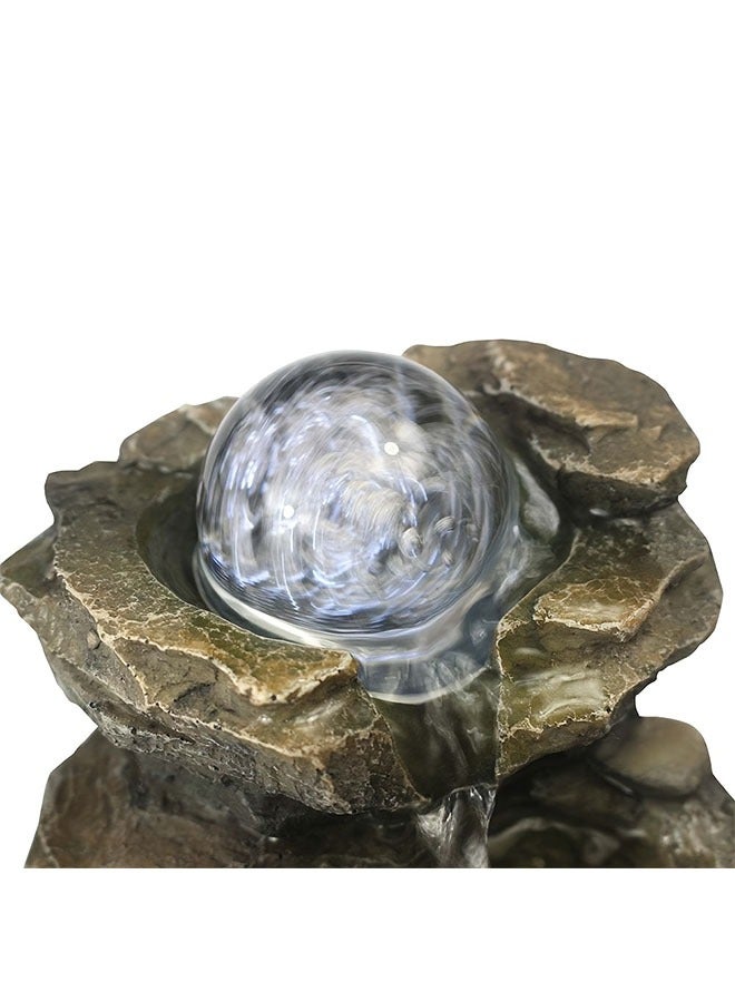 HOMESTAR [LED Rock Fountain] Rock Tabletop Indoor Fountain with LED Lights | Desktop Waterfall Fountains, Plug, Humidifier for Living Room, Office, Bedroom - Image 4