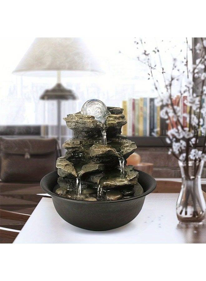 HOMESTAR [LED Rock Fountain] Rock Tabletop Indoor Fountain with LED Lights | Desktop Waterfall Fountains, Plug, Humidifier for Living Room, Office, Bedroom - Image 5