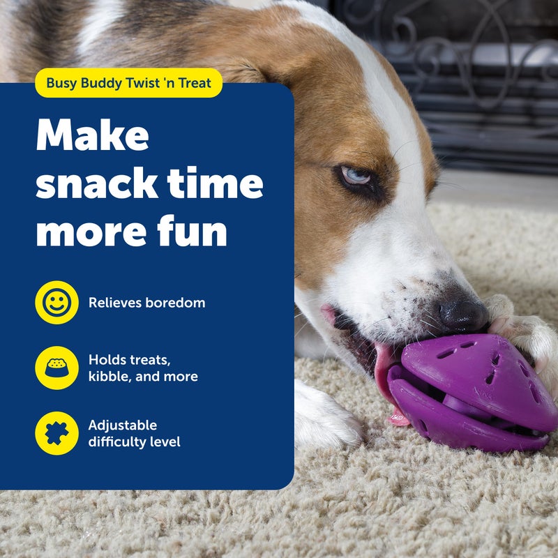 PetSafe Busy Buddy Twist'n Treat - BPA-Free Adjustable Meal Dispenser & Training Toy - Interactive Enrichment for Hard Chewers - Compatible with Hard & Smearable Treats - Helps Clean Teeth - Medium - Image 2