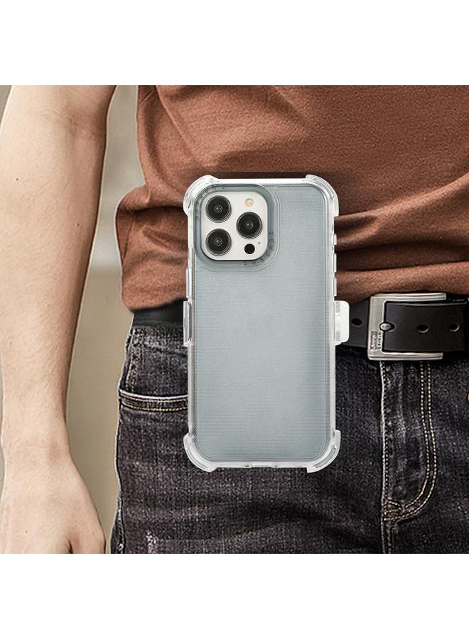 S-TOP Case For iPhone 15 Pro Frosted PC+TPU Phone Case with Back Clip - Image 2