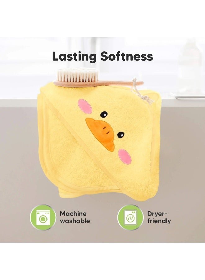 KeaBabies Organic Bamboo Hooded Towel, Soft Baby Bath Towel, Cat - Image 5