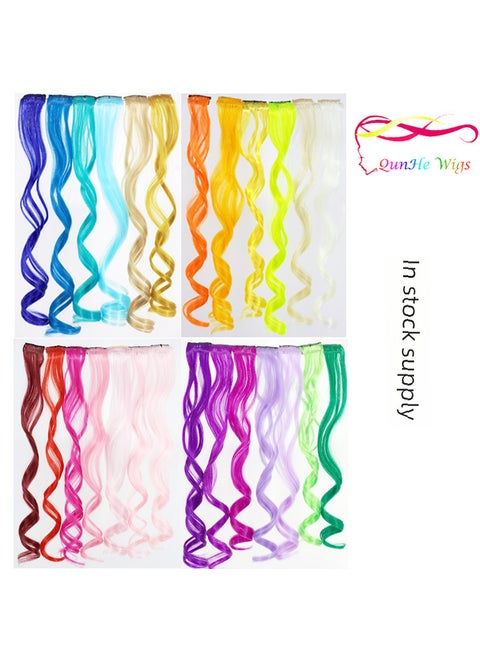 Seamless Ombre Clip-in Curly Hair Extension Sapphire Blue