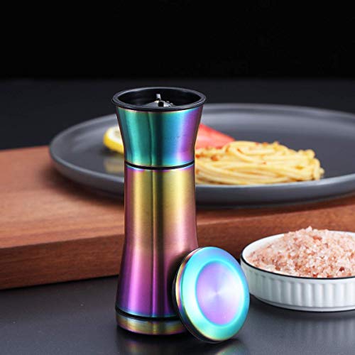 Kyraton Rainbow Salt And Pepper Shakers, Kyraton Titanium Plating Stainless Steel Salt And Pepper Grinders Refillable Pepper Grinder, Pepper Mill, Salt Grinder, Salt Shaker, Salt Pepper Shaker Set of 2 - Image 5