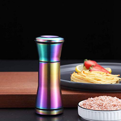 Kyraton Rainbow Salt And Pepper Shakers, Kyraton Titanium Plating Stainless Steel Salt And Pepper Grinders Refillable Pepper Grinder, Pepper Mill, Salt Grinder, Salt Shaker, Salt Pepper Shaker Set of 2 - Image 2