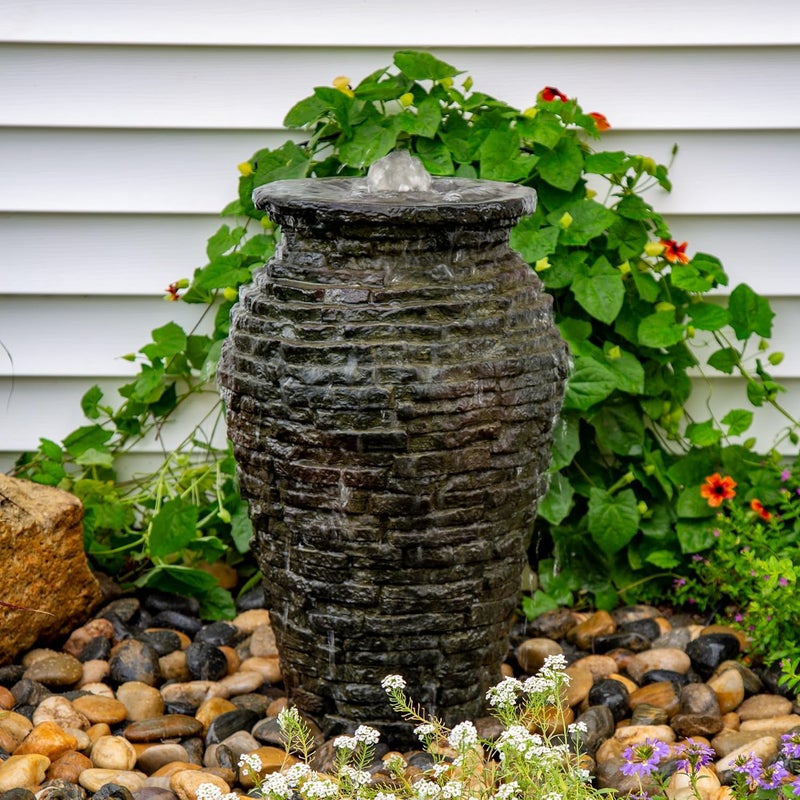 Aquascape Aquascape 24 inch H 61 cm Stacked Slate Urn Outdoor Fountain Bronze  - Image 1