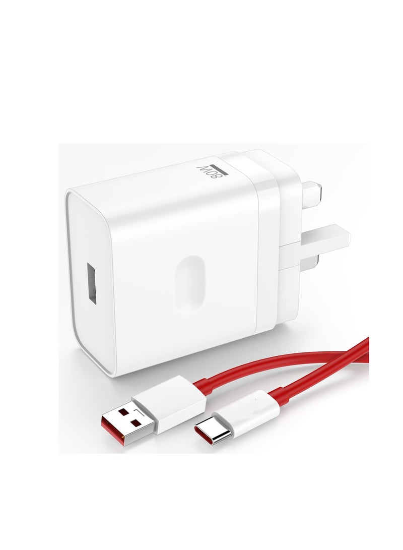 General 80W Supervooc Charger for Oneplus/Oppo/ Relame , USB C Fast Charging Cable 3.3FT/6A, Vooc Plug and Lead Power Adapter USB Wall Charger UK for OPPO A78 A58 A80 A38 Find X8 X8 Pro X5 Pro X5 X3 Neo X2  - Image 2