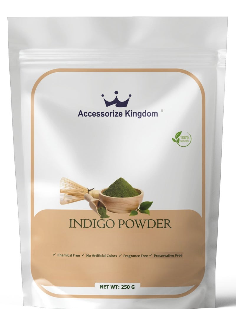 مملكة الإكسسوارات مسحوق النيلي (250 غرام) - طبيعي ونقي 100% | مناسب لجميع أنواع الشعر | يمنح لونًا أزرق-أسود عميقًا مع فوائد مغذية ومرطبة - Image 1