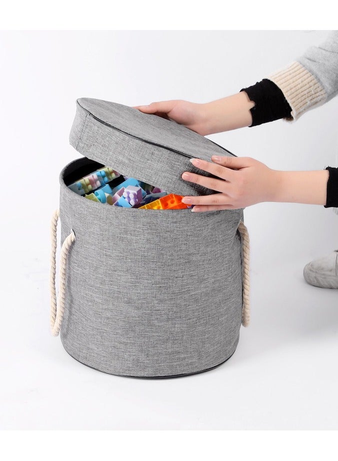 Toy Storage Organizer With Large Playmat, 2 in 1 Storage Basket with Drawstring, Large Portable Container Bins, Floor Activity Organizer for Kids Room, Foldable Canvas Basket for Baby & Toddler Gyms and Playground Organization - Image 5