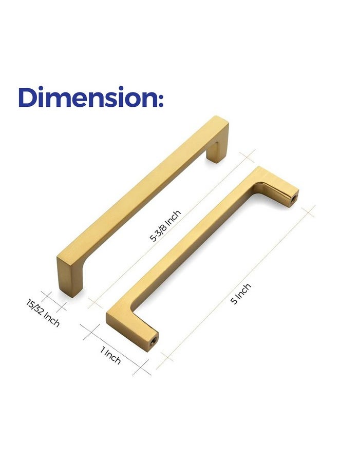 Ravinte - Ravinte 30 Pack Solid 5 Inch Kitchen Square Cabinet Handles Brushed Brass Cabinet Pulls Drawer Pulls Kitchen Cabinet Hardware Kitchen Handles - Image 1