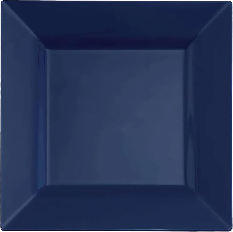 kaya Square Midnight Blue Plastic Cake Plates 65  Pack of 10  Elegant  Sturdy Dinnerware for Weddings Birthdays  Home Use - Image 2