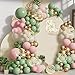 Blocesa Sage Green Pink Balloon Arch Kit Olive Green Light Pink Sand White Blush Metallic Gold Balloons with Gold Confetti Balloons for Girl Birthday Woodland Jungle Safari Decorations - Image 3