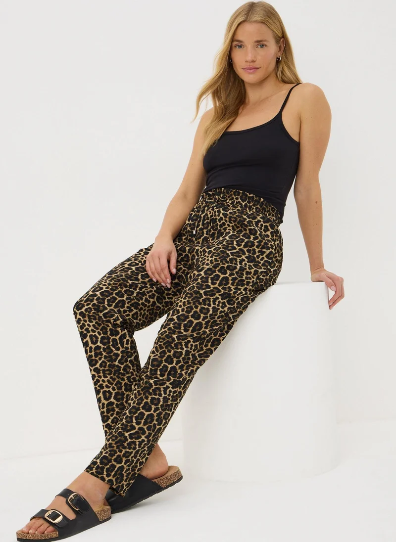 Matalan Brown Animal Print Tapered Trousers