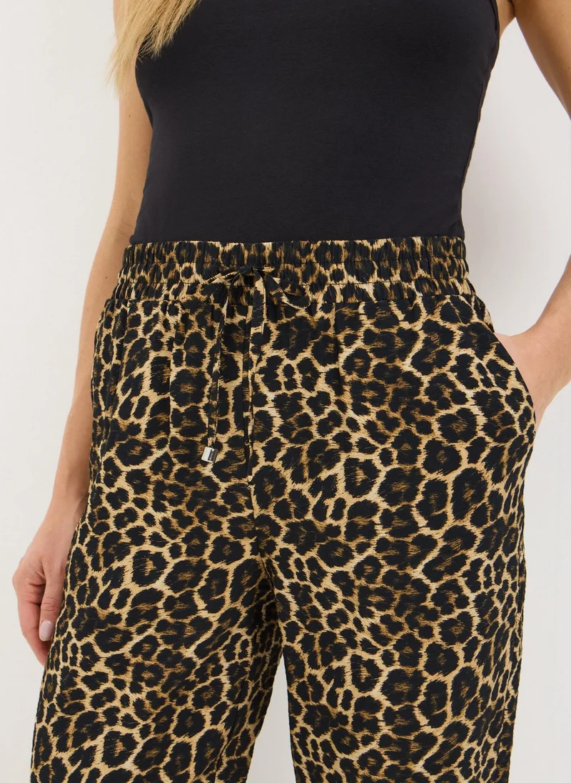Matalan Brown Animal Print Tapered Trousers
