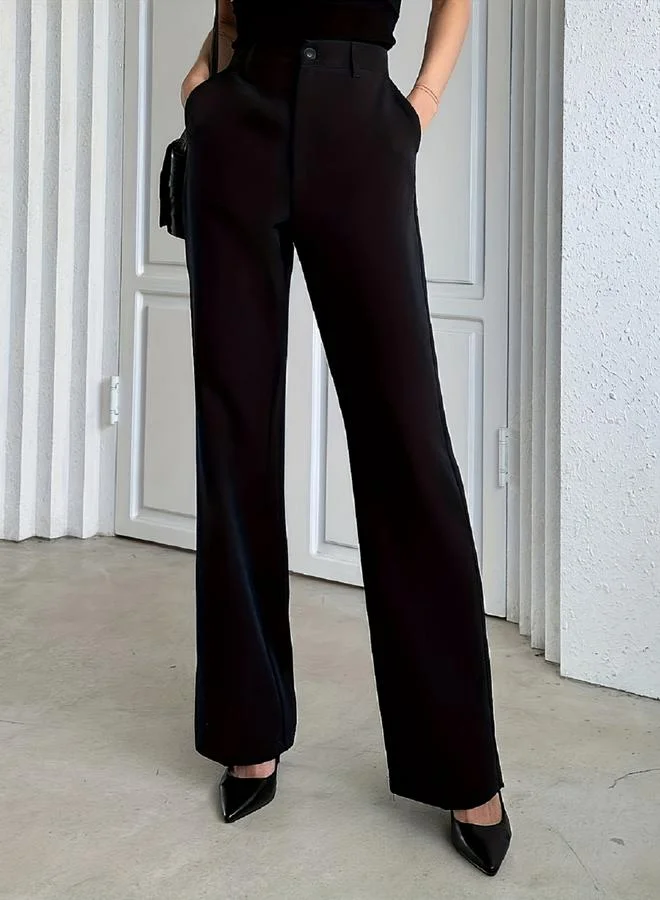 Take Two Solid Pocket Detail Straight Leg Pants