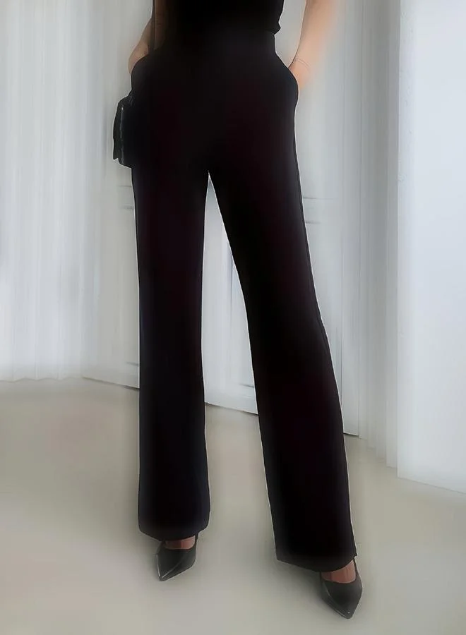 Take Two Solid Pocket Detail Straight Leg Pants