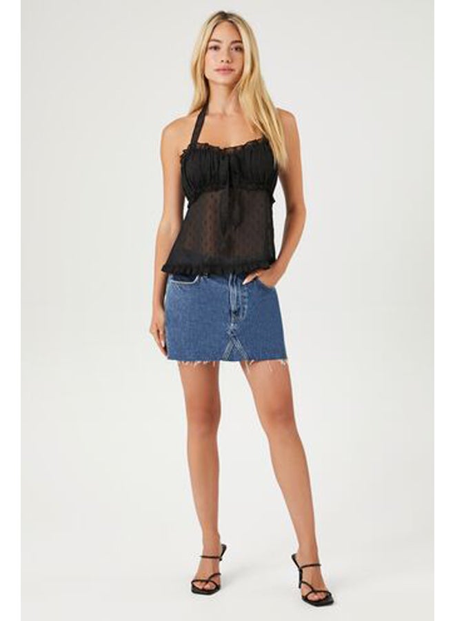 FOREVER 21 Chiffon Clip Dot Halter Tank Top - Image 4