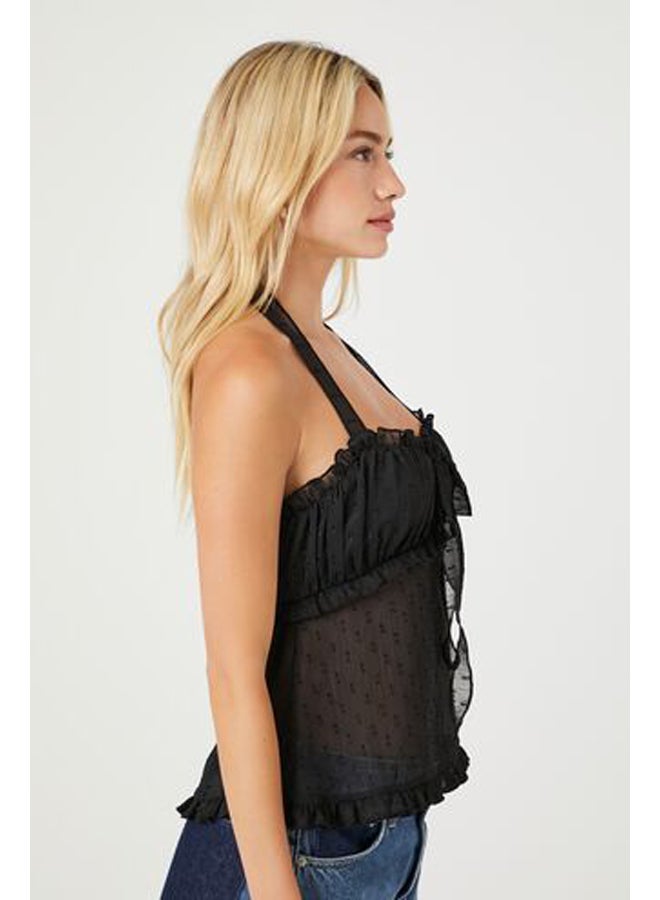 FOREVER 21 Chiffon Clip Dot Halter Tank Top - Image 2