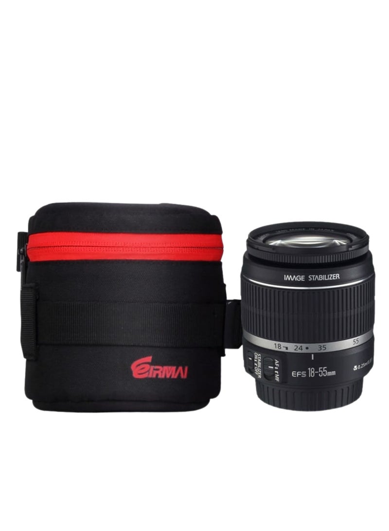 EIRMAI EMB-L2020 Model Eirmai lens bag for 50mm lenses with dual safety locks. Made of nylon in black. - Image 1