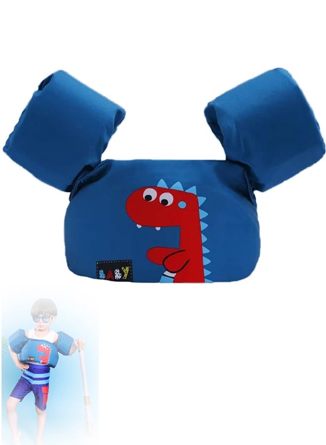 Generic Kids Swim Vest Toddler Floaties for 30-55lbs/2-6 Year Old Girls and Boys Swimming Arm Band Pool Float Jacket with Water Wings and Shoulder Strap for Children Learn to Swim Aid (Dinosaur) - Image 1