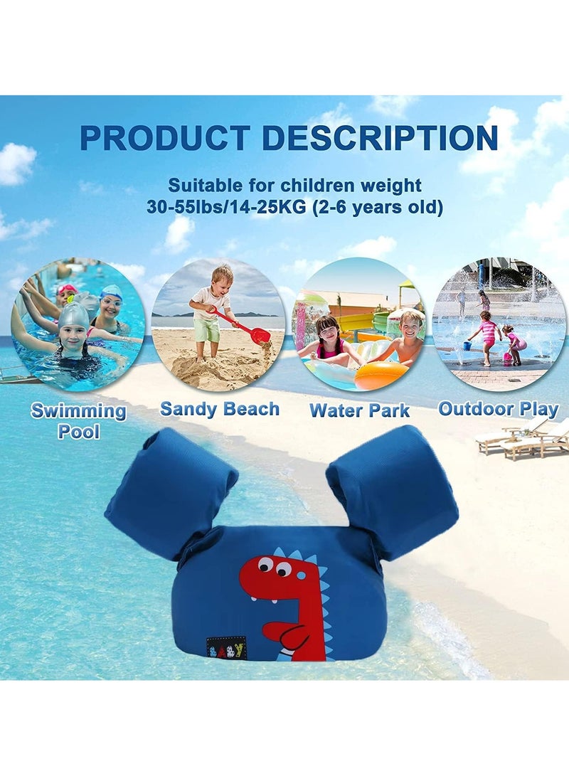 Generic Kids Swim Vest Toddler Floaties for 30-55lbs/2-6 Year Old Girls and Boys Swimming Arm Band Pool Float Jacket with Water Wings and Shoulder Strap for Children Learn to Swim Aid (Dinosaur) - Image 4