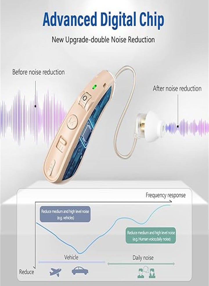Rechargeable hearing aid for seniors with noise reduction, digital hearing aid for people with hearing loss, with charging case - Image 4