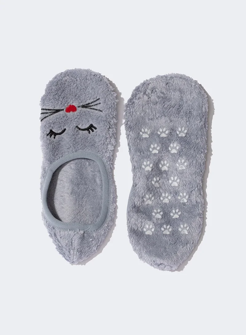DeFacto Cat-Themed Plush Slippers