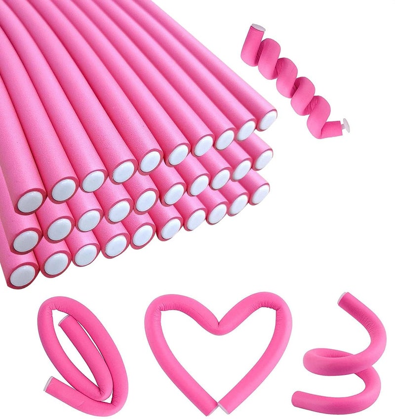 SWEETPEA�Flexible Curling Rods Flexi Rods Hair Curlers Set,Twist Foam Hair Rollers No Heat Hair Curlers Rollers,Steel Pintail, Rat Tail Comb for Short and Long Hair (0.42 X 7 INCH(MEDIUM) 10PCS) - Image 3
