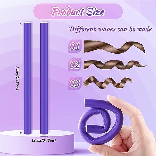 SWEETPEA�Flexible Curling Rods Flexi Rods Hair Curlers Set,Twist Foam Hair Rollers No Heat Hair Curlers Rollers,Steel Pintail, Rat Tail Comb for Short and Long Hair (0.42 X 7 INCH(MEDIUM) 10PCS) - Image 5