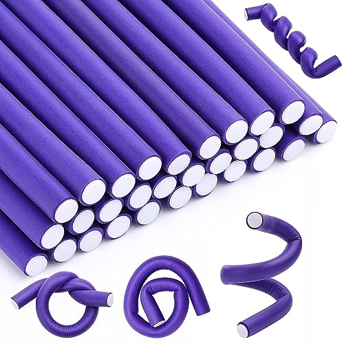 SWEETPEA�Flexible Curling Rods Flexi Rods Hair Curlers Set,Twist Foam Hair Rollers No Heat Hair Curlers Rollers,Steel Pintail, Rat Tail Comb for Short and Long Hair (0.42 X 7 INCH(MEDIUM) 10PCS) - Image 2