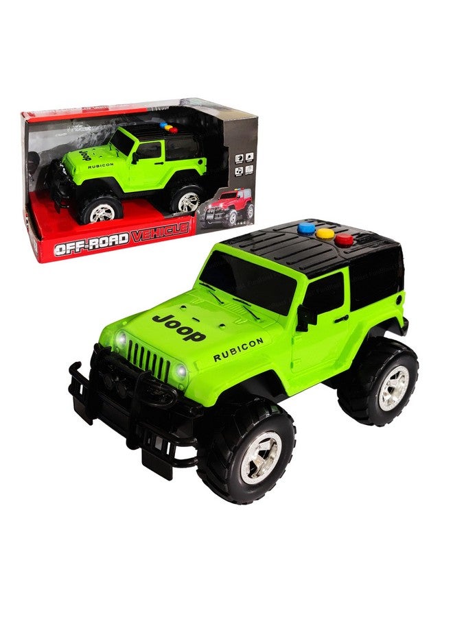 FunBlast Off Road Jeep Toy for Kids, Pull Back Jeep Toy with Light and Sound for Kids, Friction Power Toy Jeep for 3+ Years Old Kids, Boys and Girls (Green) - Image 1