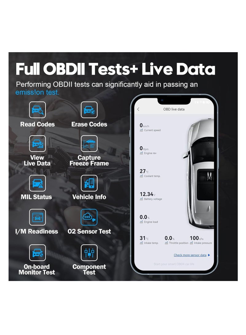 Generic Advancer AD20 Pro Wireless OBD2 Scanner Diagnostic Tool - Compatible with iPhone & Android - Enhanced Car Code Reader - All System Scan, Oil Reset, CEL Turn Off, Performance and Voltage Test  - Image 5