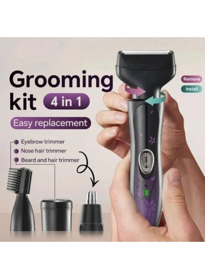 KEMEI KM-7114 4-in-1 Rechargeable Multi-Purpose Hair Removal and Personal Care Device - Image 4