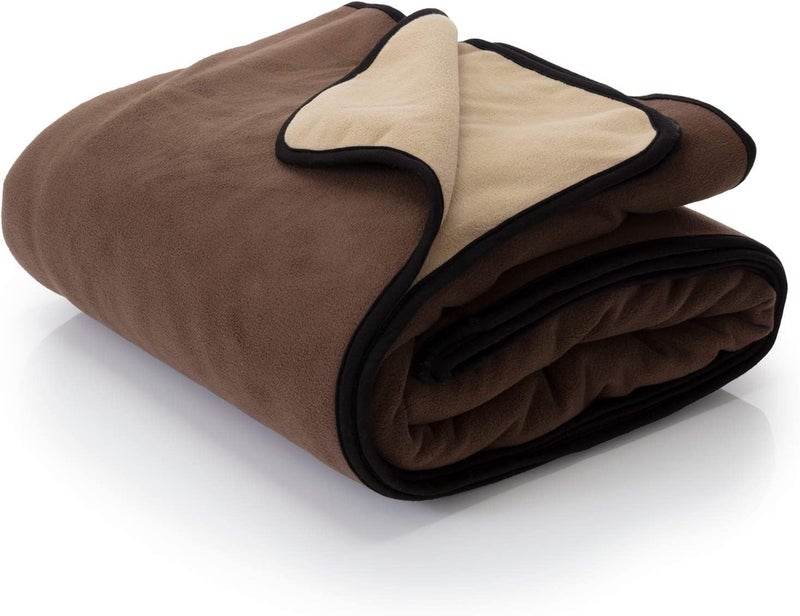 Waterproof Blanket for Bed  Waterproof Dog Blanket for Large Dogs  Pet Blankets for BedCouchDog Crate Soft Reversible Furniture Protector Perfect for Pets Brown 80 x90