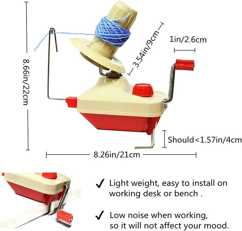 RRigo 𝐘𝐚𝐫𝐧 𝐖𝐢𝐧𝐝𝐞𝐫 - Yarn Ball Winder Easy to Set Up and Use - Hand Operated Yarn Winder 3.5 Ounce Capacity +1 Set 4 Size pompom maker +20 PCS Needle Button Set + 1 PCS Scissors - Image 3