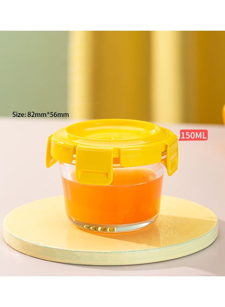 Vermaney Tot Baby Blocks Freezer Storage Containers,Sealed Glass Food storage box,baby food storage box,Microwave oven oven available(Sunshine Orange Round) - Image 2