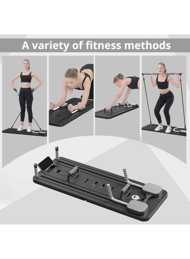 Aideli Upgraded Version Multifunctional Sliding Pilates Reformer Board with Timer, Yoga Bar, Ab Core Workout Trainer Machine, Foldable Home Exercise Equipment - Image 2