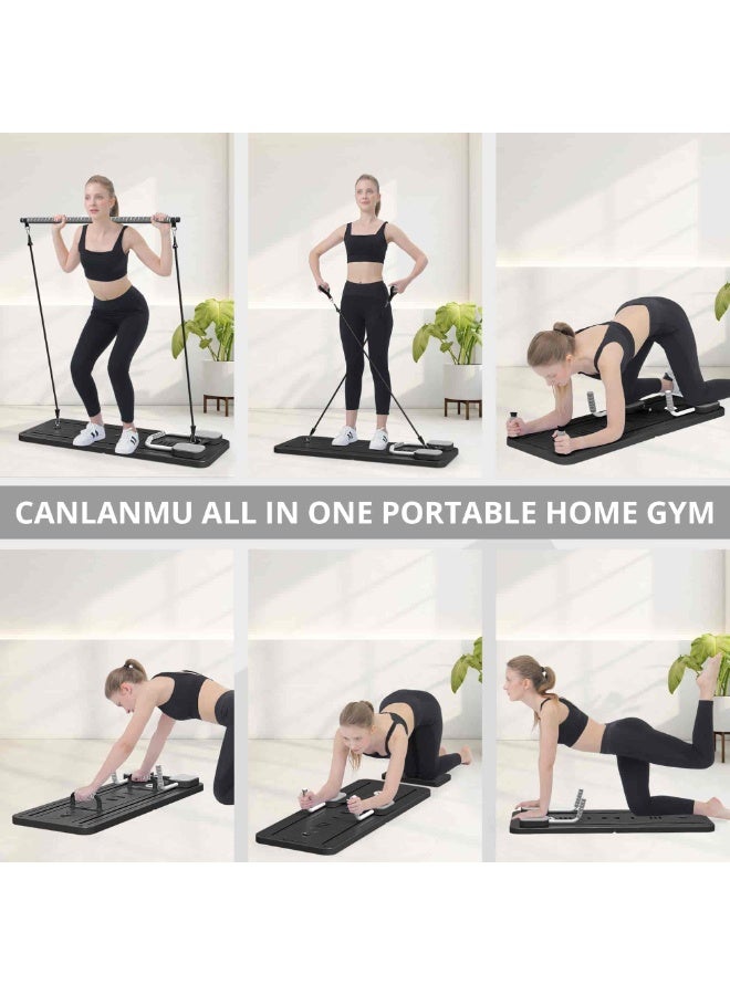 Aideli Upgraded Version Multifunctional Sliding Pilates Reformer Board with Timer, Yoga Bar, Ab Core Workout Trainer Machine, Foldable Home Exercise Equipment - Image 4