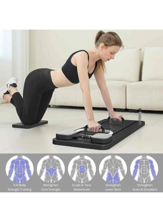 Aideli Upgraded Version Multifunctional Sliding Pilates Reformer Board with Timer, Yoga Bar, Ab Core Workout Trainer Machine, Foldable Home Exercise Equipment - Image 3