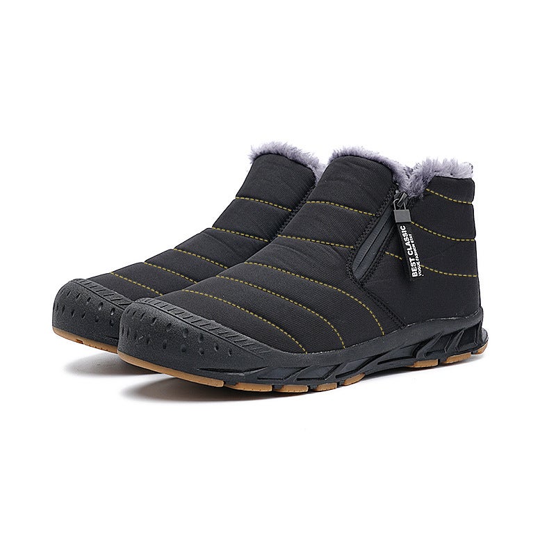 Winter New Fleece-Lined Fashion Cotton Shoes Couple Models Northeast Outdoor Waterproof Non-Slip Warm Snow Boots - Image 2
