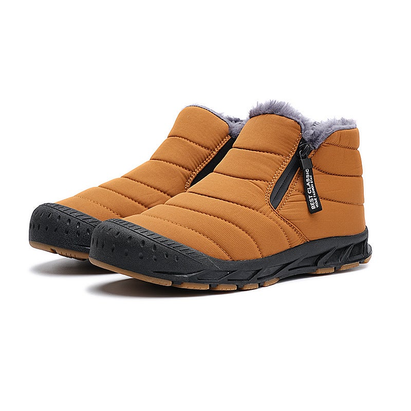 Winter New Fleece-Lined Fashion Cotton Shoes Couple Models Northeast Outdoor Waterproof Non-Slip Warm Snow Boots - Image 1