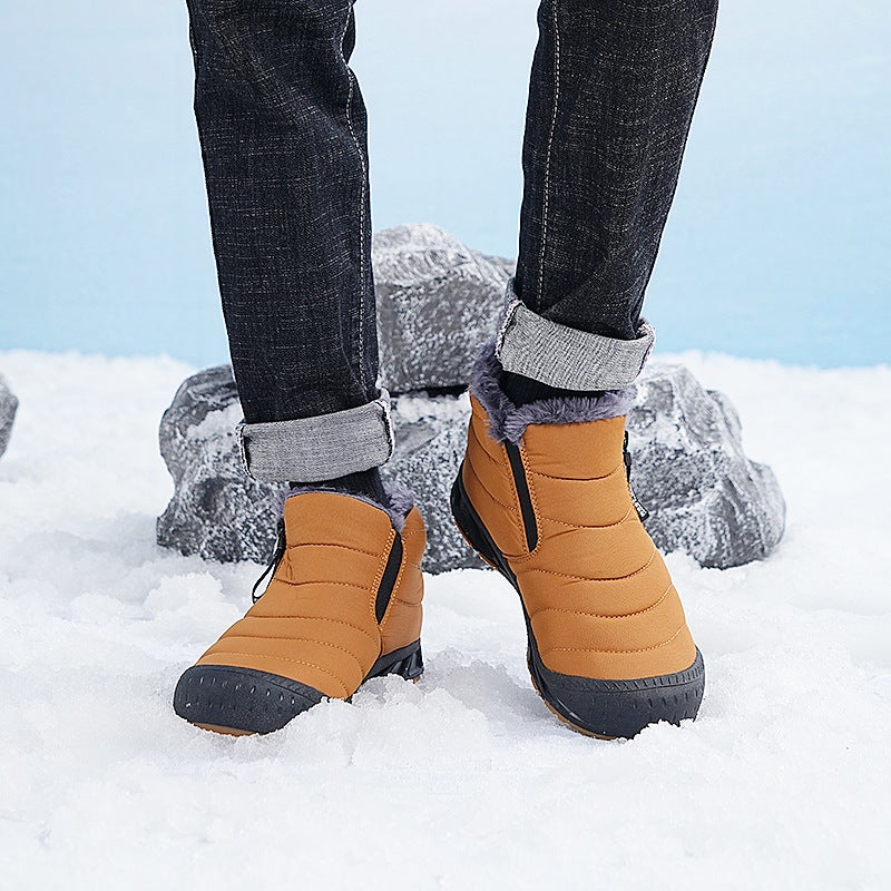 Winter New Fleece-Lined Fashion Cotton Shoes Couple Models Northeast Outdoor Waterproof Non-Slip Warm Snow Boots - Image 5