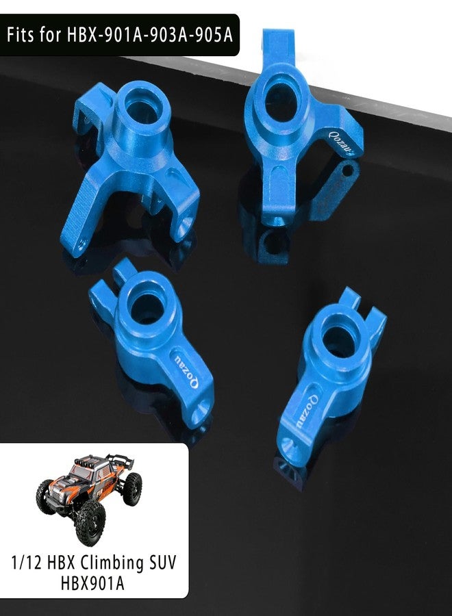 QOZAU Aluminum Front Rear Suspension Arms Front Steering Knuckles Rear Hubs Kit for Haiboxing 1/12 RC Truck 903 903A 905 Upgrade Parts (Blue) - Image 3