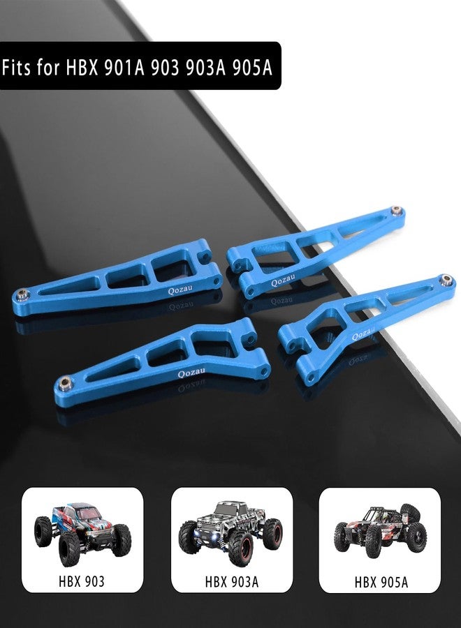 QOZAU Aluminum Front Rear Suspension Arms Front Steering Knuckles Rear Hubs Kit for Haiboxing 1/12 RC Truck 903 903A 905 Upgrade Parts (Blue) - Image 4